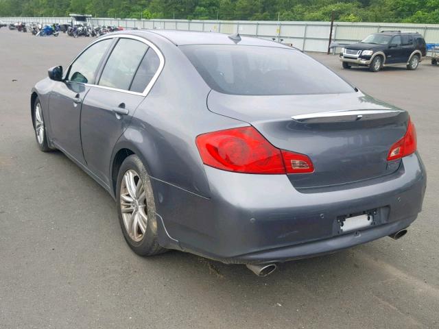 JN1CV6AR8AM458638 - 2010 INFINITI G37 GRAY photo 3