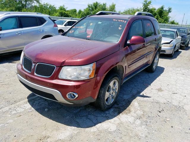 2CKDL33F186007951 - 2008 PONTIAC TORRENT MAROON photo 2