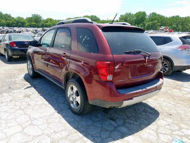 2CKDL33F186007951 - 2008 PONTIAC TORRENT MAROON photo 3