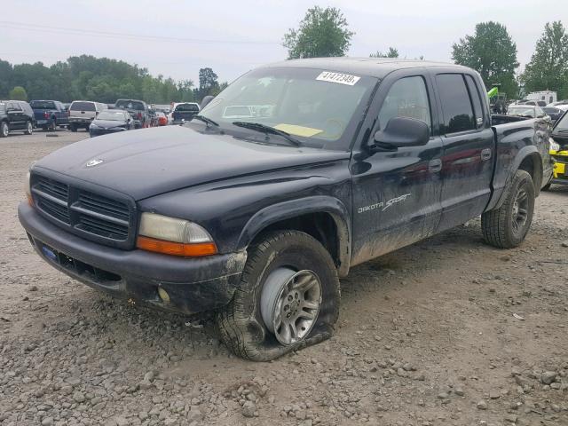 1B7HG2AN01S183250 - 2001 DODGE DAKOTA QUA BLACK photo 2