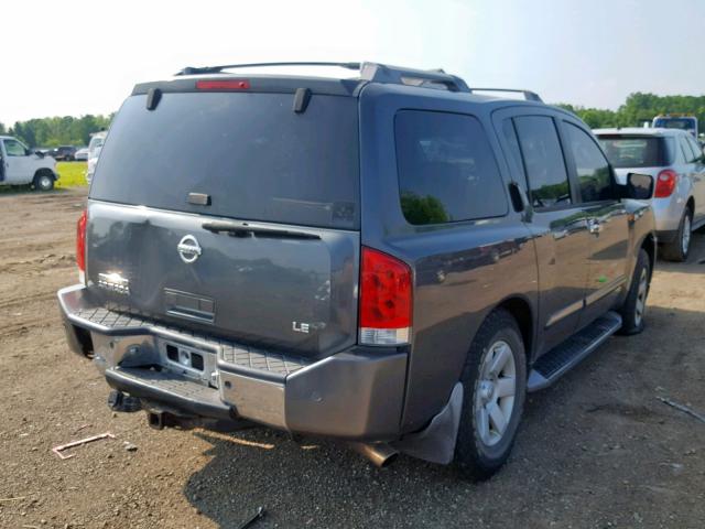 5N1AA08B84N711859 - 2004 NISSAN ARMADA SE GRAY photo 4