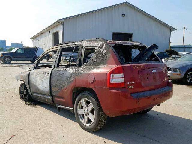 1J8FF47W77D410056 - 2007 JEEP COMPASS RED photo 3