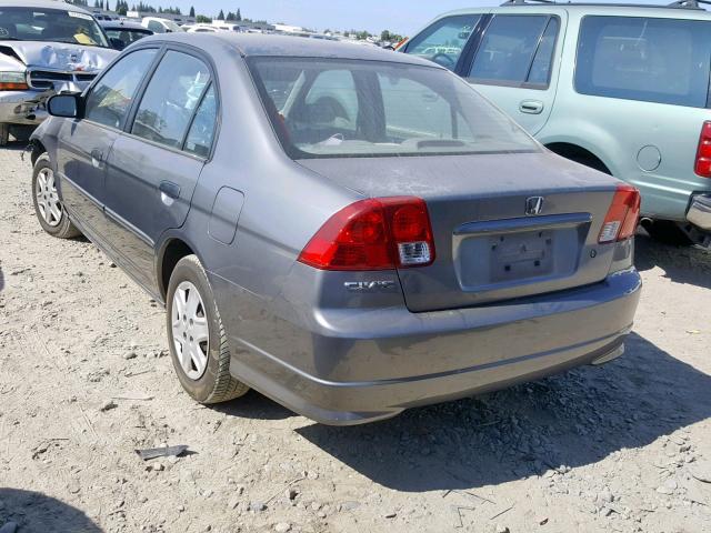 2HGES16375H561968 - 2005 HONDA CIVIC DX V GRAY photo 3