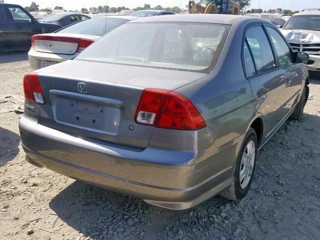 2HGES16375H561968 - 2005 HONDA CIVIC DX V GRAY photo 4