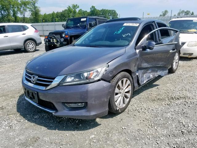 1HGCR2F87DA271800 - 2013 HONDA ACCORD EXL GRAY photo 2