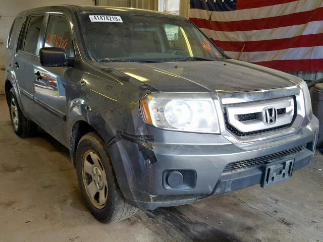 5FNYF4H2XBB008514 - 2011 HONDA PILOT LX GRAY photo 1