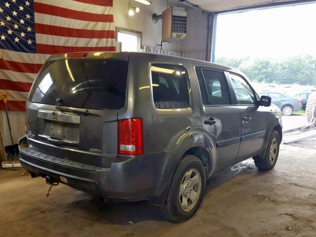 5FNYF4H2XBB008514 - 2011 HONDA PILOT LX GRAY photo 4