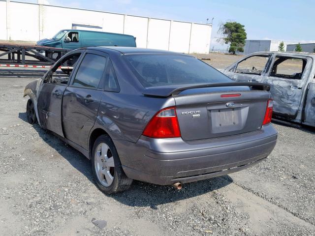 1FAFP34N27W362969 - 2007 FORD FOCUS ZX4 GRAY photo 3