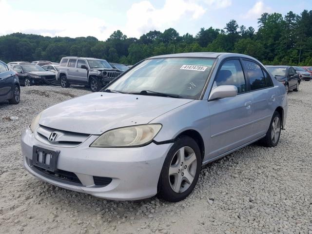 2HGES26774H607435 - 2004 HONDA CIVIC EX SILVER photo 2