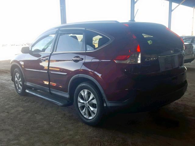 5J6RM4H78CL071108 - 2012 HONDA CR-V EXL MAROON photo 3