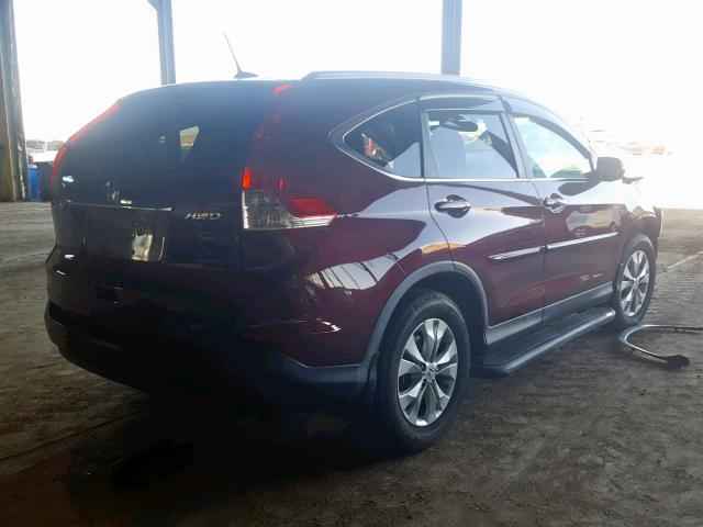 5J6RM4H78CL071108 - 2012 HONDA CR-V EXL MAROON photo 4