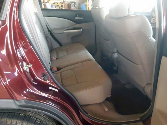 5J6RM4H78CL071108 - 2012 HONDA CR-V EXL MAROON photo 6