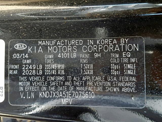 KNDJX3A51E7075610 - 2014 KIA SOUL ! Qara foto 10