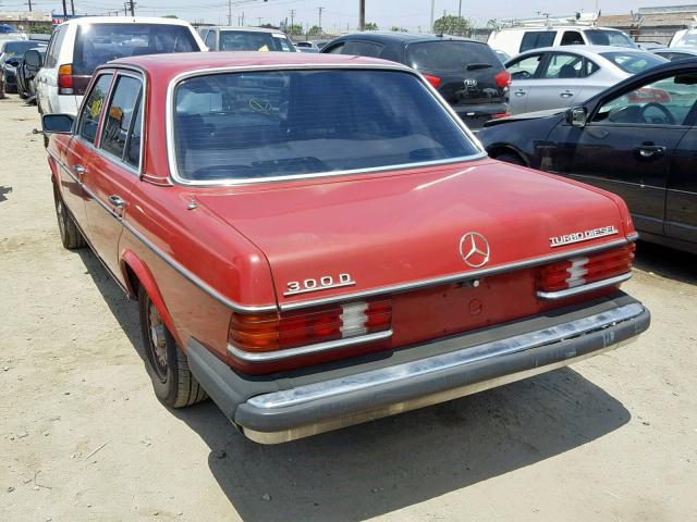 WDBAB33A9EA142237 - 1984 MERCEDES-BENZ 300 DT RED photo 3