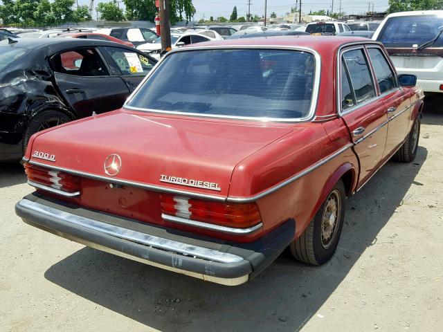 WDBAB33A9EA142237 - 1984 MERCEDES-BENZ 300 DT RED photo 4