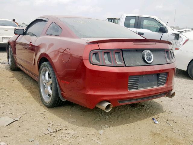 1ZVBP8CF7E5216891 - 2014 FORD MUSTANG GT BURGUNDY photo 3