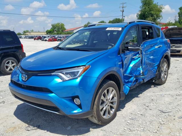 JTMDJREV0GD011445 - 2016 TOYOTA RAV4 HV LI BLUE photo 2