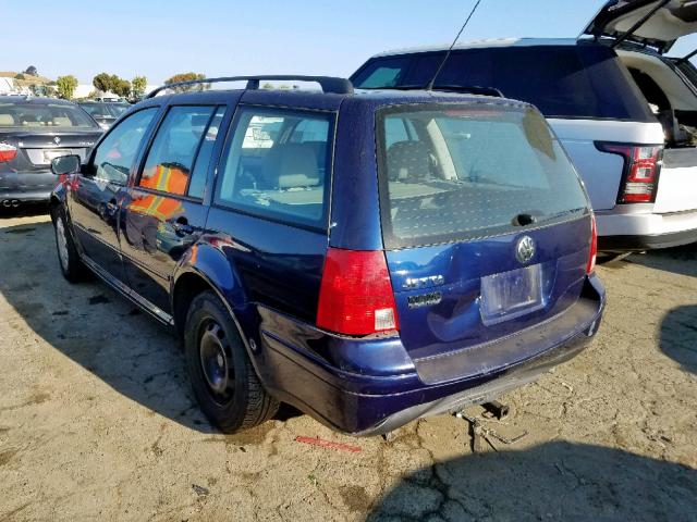 WVWRB61J32W572515 - 2002 VOLKSWAGEN JETTA GL BLUE photo 3