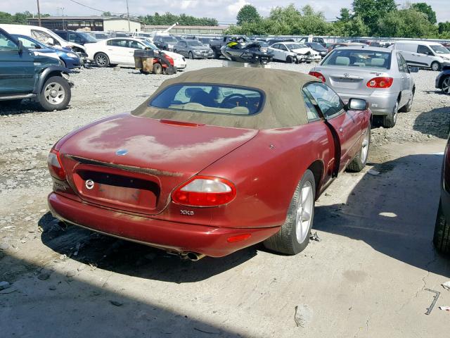 SAJGX224XWC027124 - 1998 JAGUAR XK8 RED photo 4