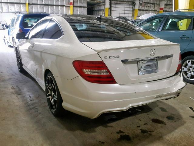 WDDGJ4HB8EG219415 - 2014 MERCEDES-BENZ C 250 WHITE photo 3