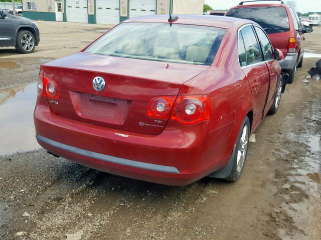 3VWDT71K46M789483 - 2006 VOLKSWAGEN JETTA TDI RED photo 4