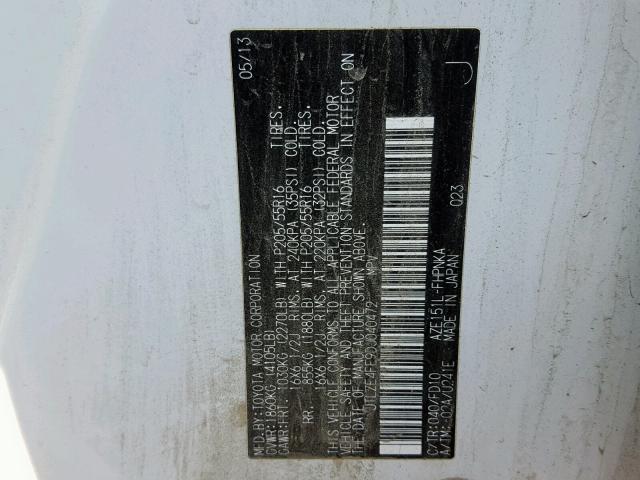 JTLZE4FE9DJ040472 - 2013 TOYOTA SCION XB 白色 照片 10