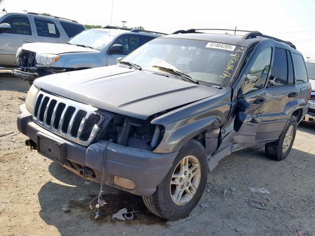 1J4GW48S54C162943 - 2004 JEEP GRAND CHER GRAY photo 2