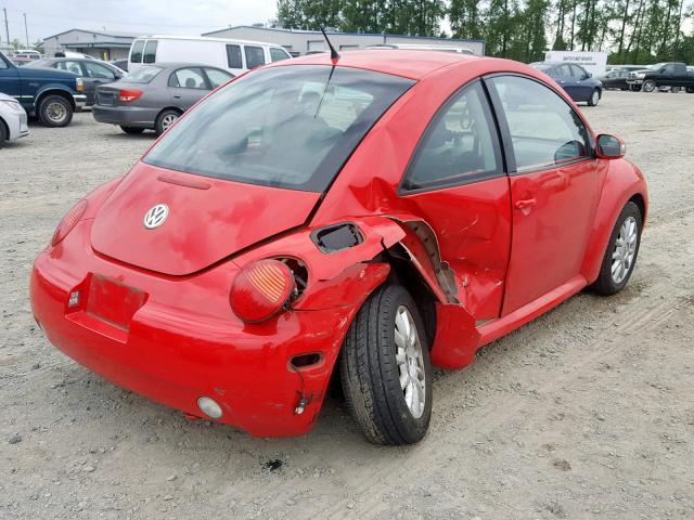 3VWCK31CX4M406045 - 2004 VOLKSWAGEN NEW BEETLE წითელი ფოტო 4