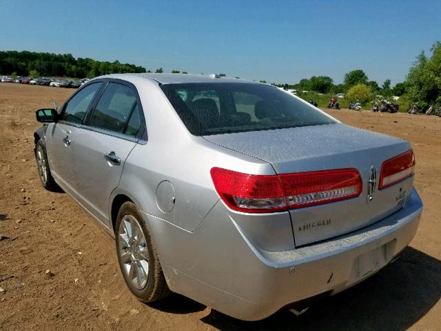 3LNHL2JC9BR751417 - 2011 LINCOLN MKZ SILVER photo 3