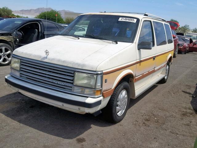 2P4FH5139HR281317 - 1987 PLYMOUTH VOYAGER LE WHITE photo 2