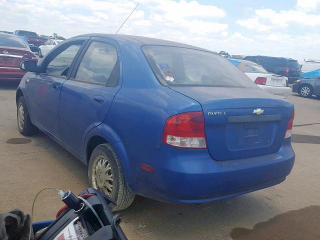 KL1TD52615B348358 - 2005 CHEVROLET AVEO BASE Көк фото 3