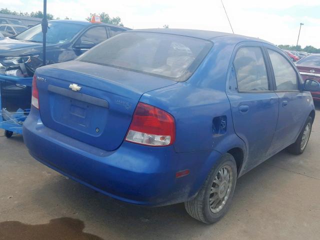 KL1TD52615B348358 - 2005 CHEVROLET AVEO BASE Көк фото 4