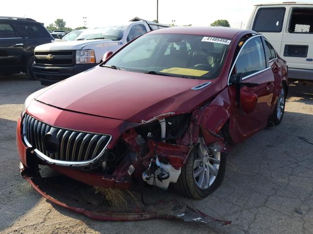 2G4GK5EX7E9305189 - 2014 BUICK REGAL MAROON photo 2