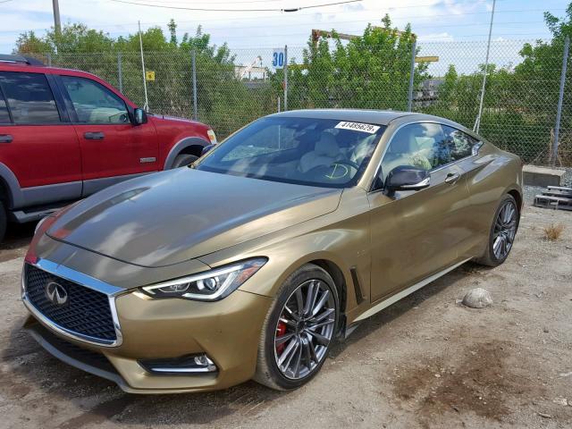 JN1FV7EK7HM610726 - 2017 INFINITI Q60 RED SP GOLD photo 2