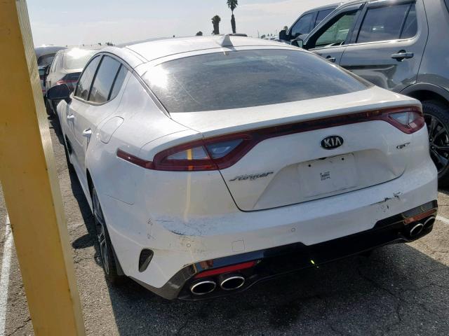 KNAE55LC2K6050809 - 2019 KIA STINGER GT WHITE photo 3