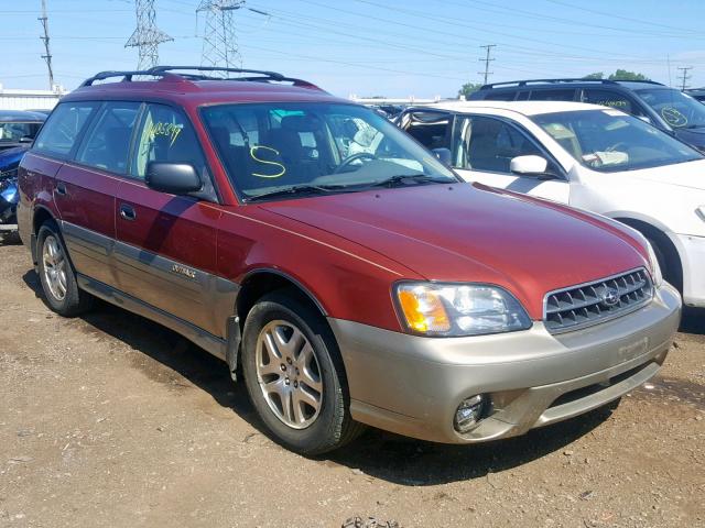 4S3BH675937660877 - 2003 SUBARU LEGACY OUT RED photo 1