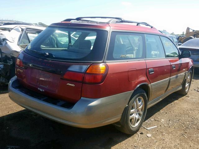 4S3BH675937660877 - 2003 SUBARU LEGACY OUT RED photo 4