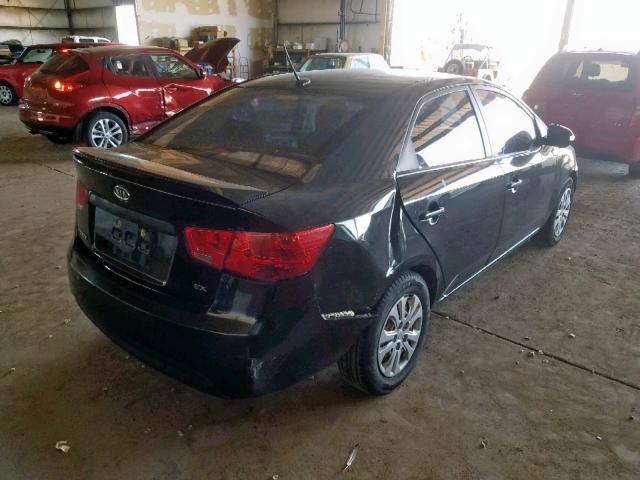 KNAFU4A29A5127515 - 2010 KIA FORTE EX BLACK photo 4