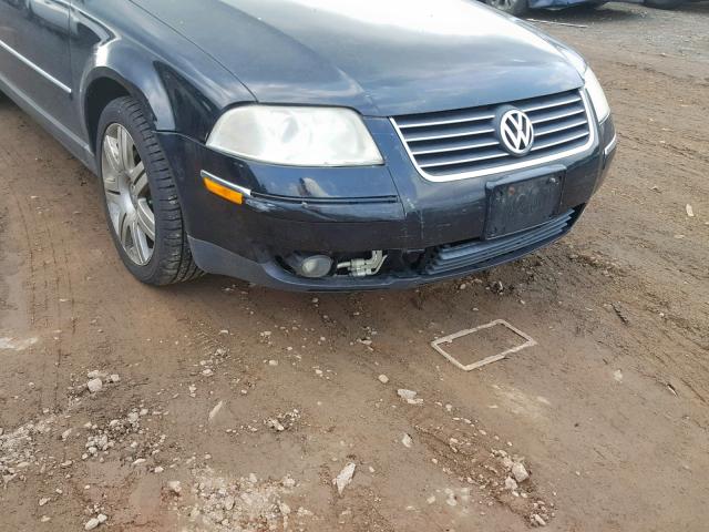 WVWYU63B55E144743 - 2005 VOLKSWAGEN PASSAT GLX BLACK photo 9