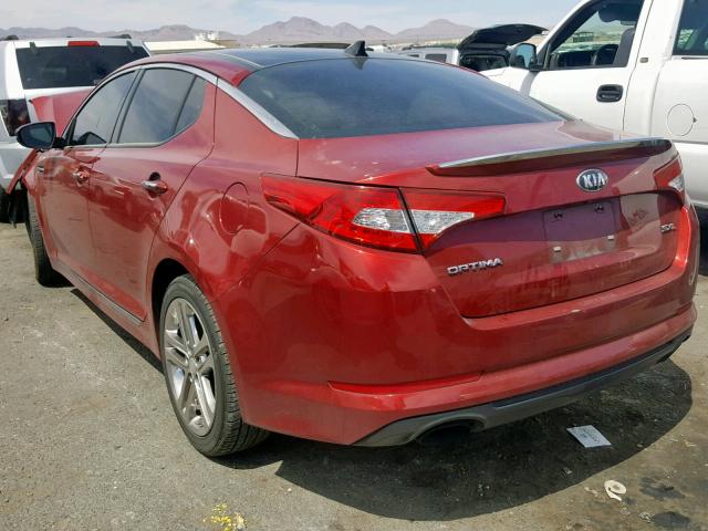 5XXGR4A64DG121701 - 2013 KIA OPTIMA SX MAROON photo 3