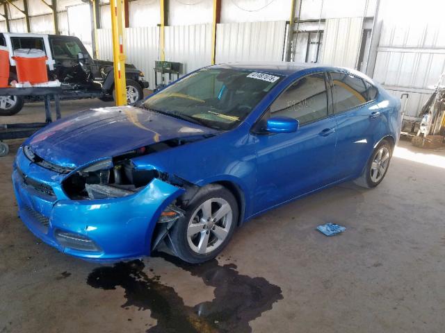 1C3CDFBB1GD728808 - 2016 DODGE DART SXT BLUE photo 2