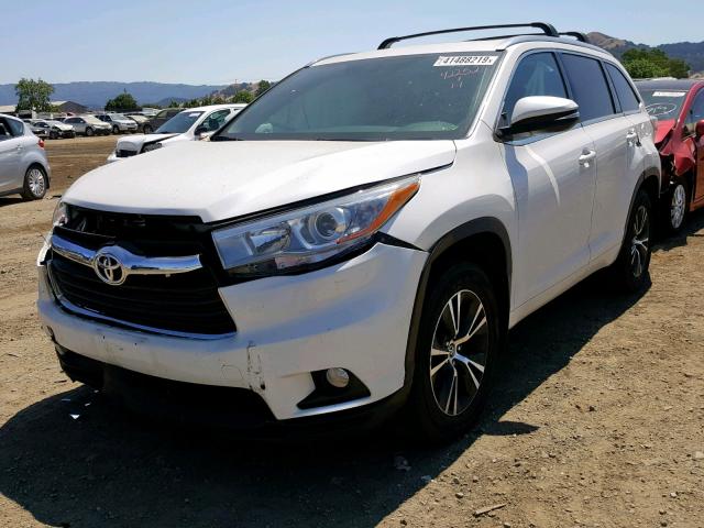 5TDJKRFH8GS272321 - 2016 TOYOTA HIGHLANDER WHITE photo 2