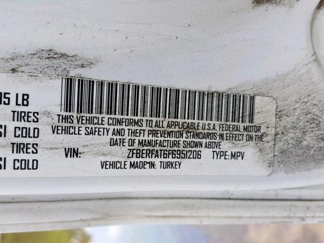 ZFBERFAT6F6951206 - 2015 RAM PROMASTER 白色 照片 10