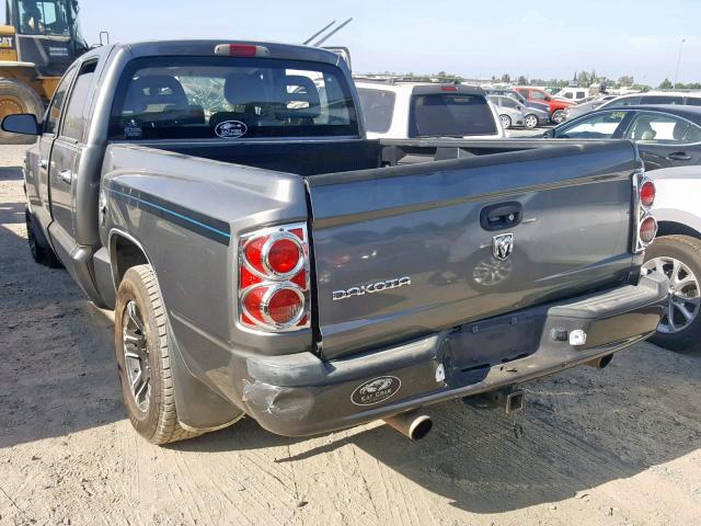 1D7HE28K07S117961 - 2007 DODGE DAKOTA QUA GRAY photo 3