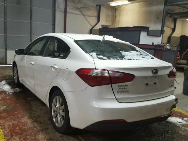 KNAFX4A87E5086934 - 2014 KIA FORTE EX WHITE photo 3