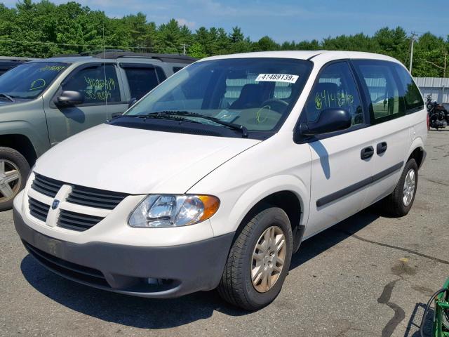 1D4GP25B15B254444 - 2005 DODGE CARAVAN SE WHITE photo 2