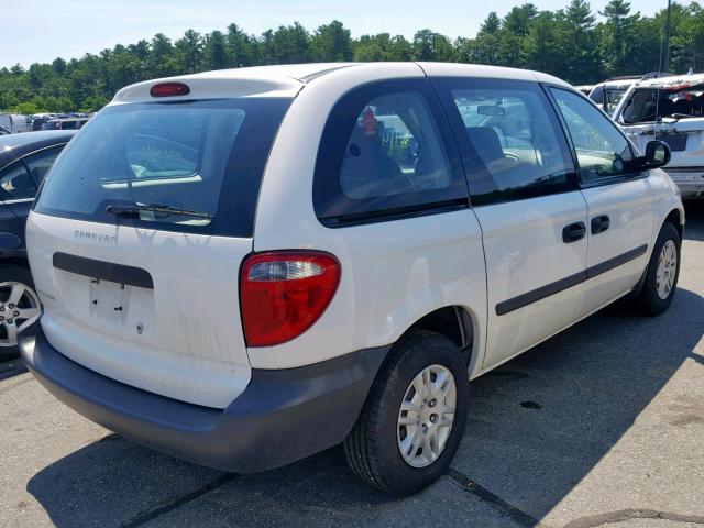 1D4GP25B15B254444 - 2005 DODGE CARAVAN SE WHITE photo 4