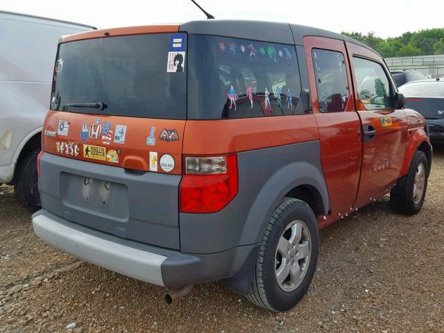 5J6YH286X4L033697 - 2004 HONDA ELEMENT EX ORANGE photo 4