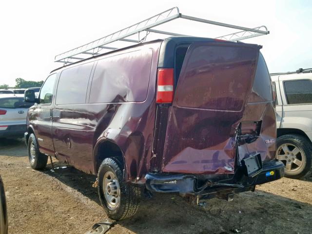 1GTHG35U741143412 - 2004 GMC SAVANA G35 MAROON photo 3