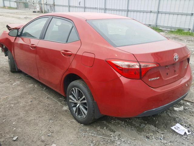 2T1BURHE0JC117005 - 2018 TOYOTA COROLLA L RED photo 3